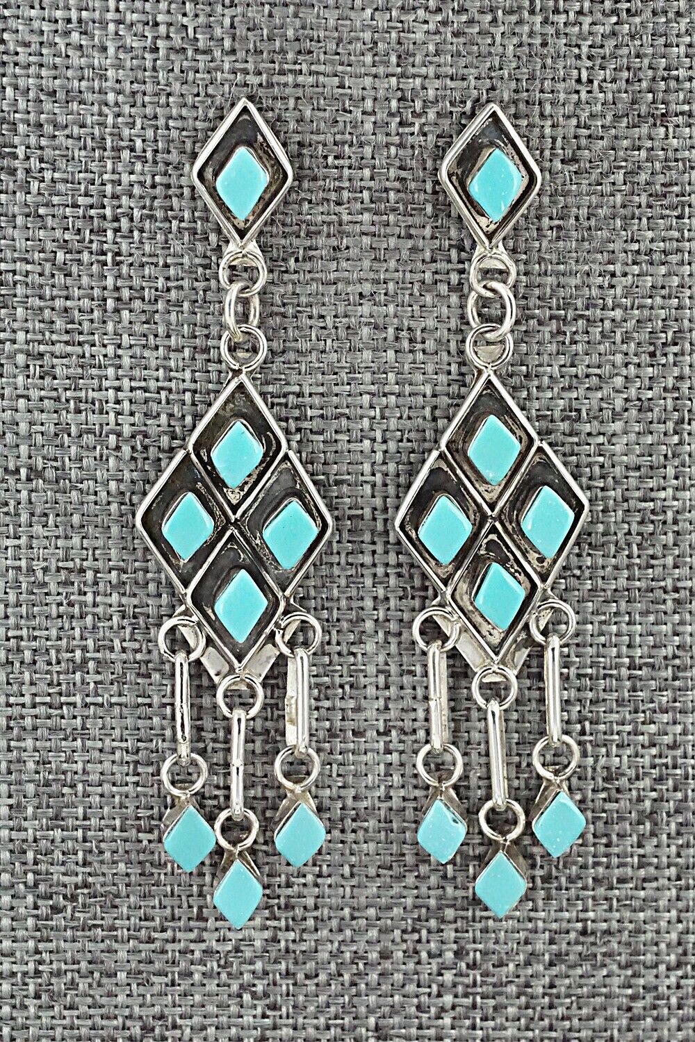 Turquoise & Sterling Silver Earrings - Priscilla Chavez