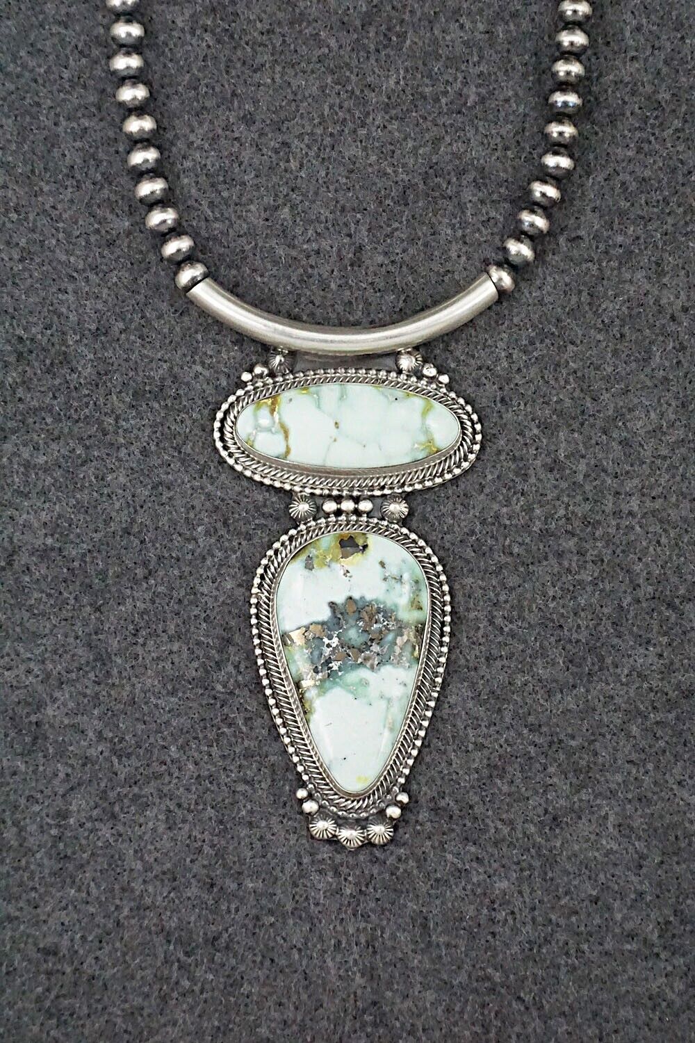 Variscite & Sterling Silver Necklace - Tom Lewis
