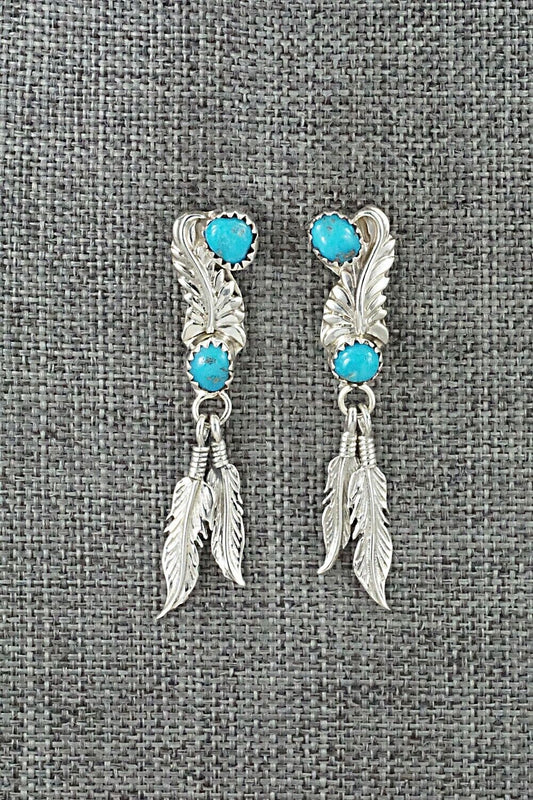 Turquoise & Sterling Silver Earrings - Adelarae Yazzie