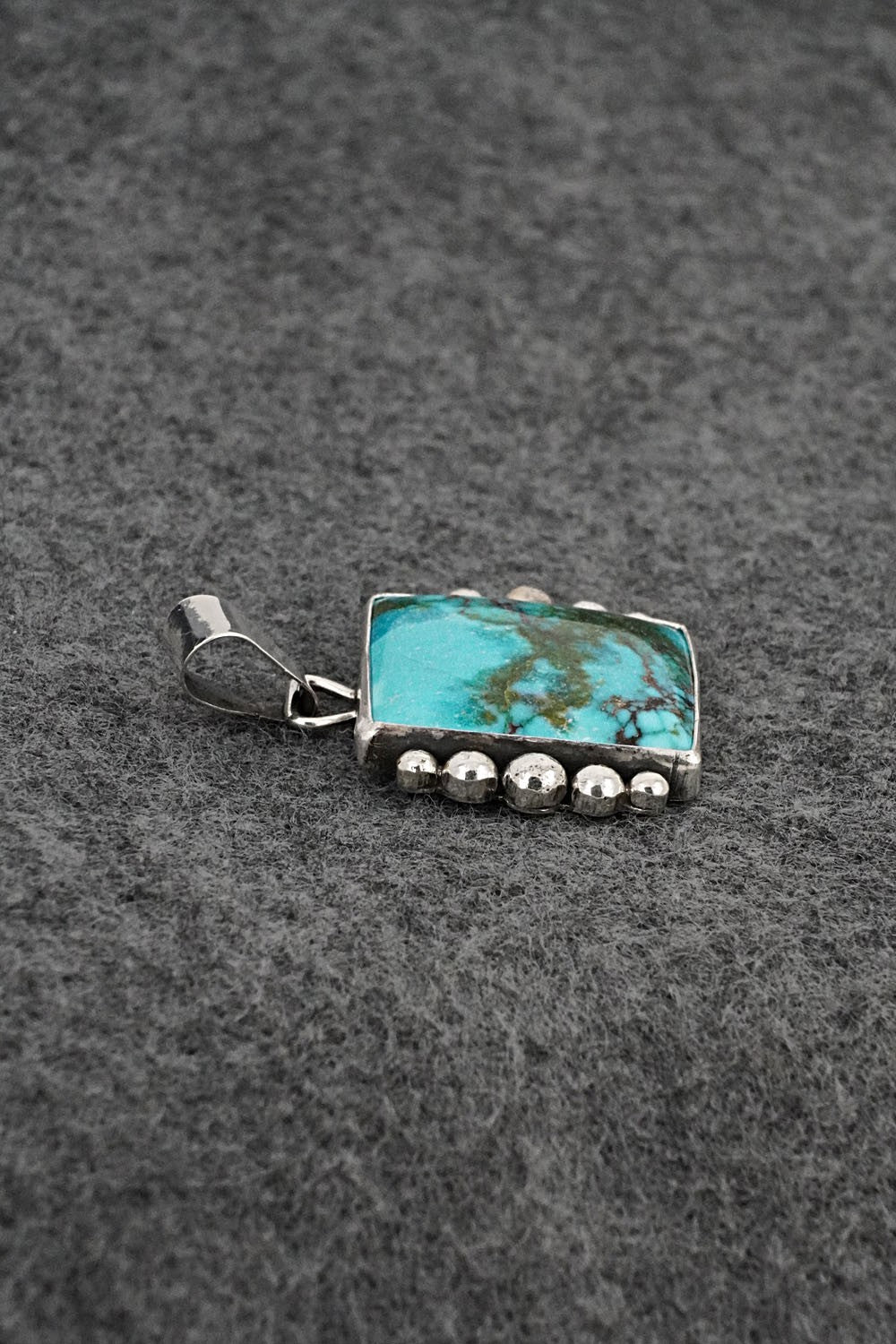 Turquoise & Sterling Silver Pendant - Eugene Gruber