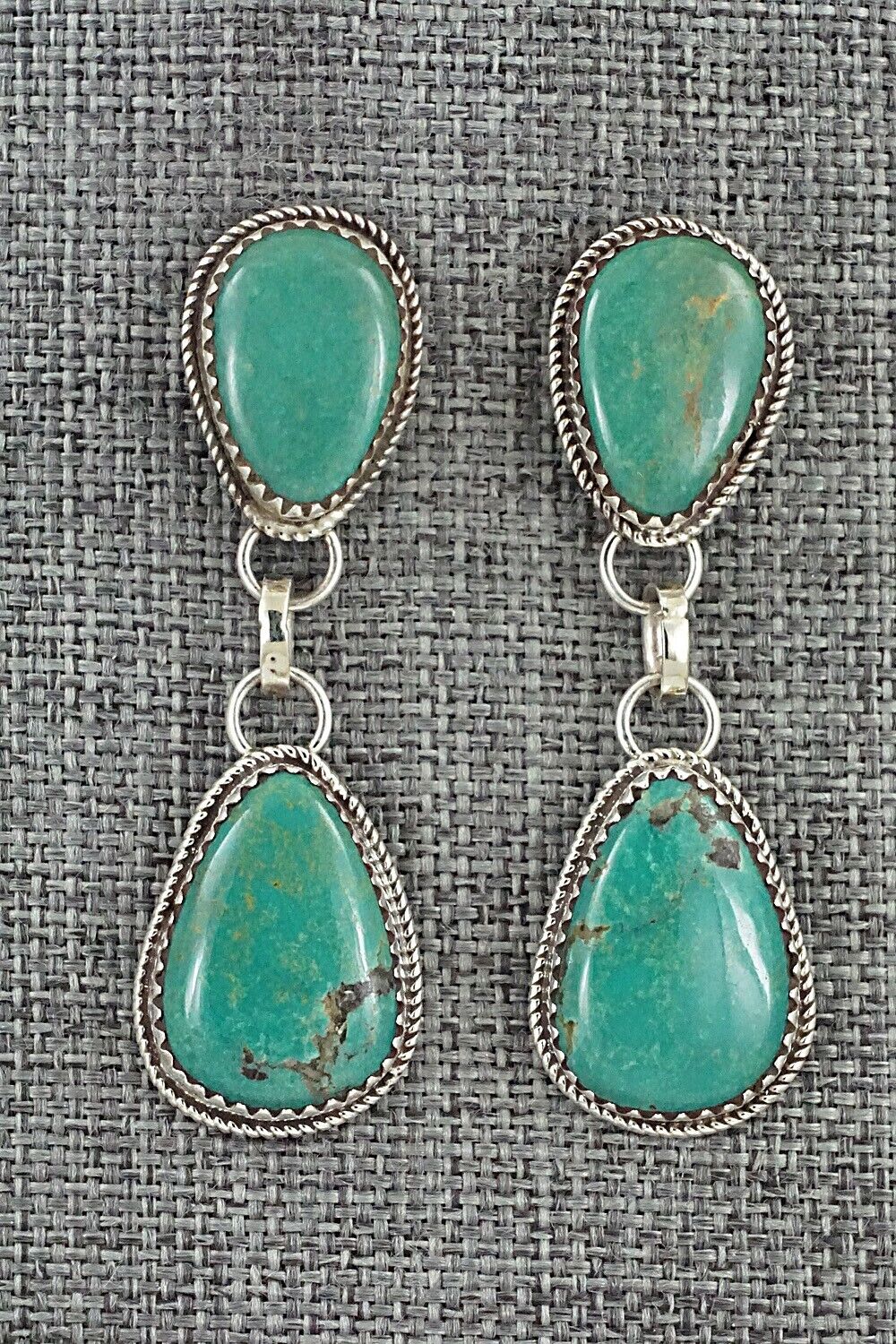 Turquoise & Sterling Silver Earrings - Ernest Hawthorne