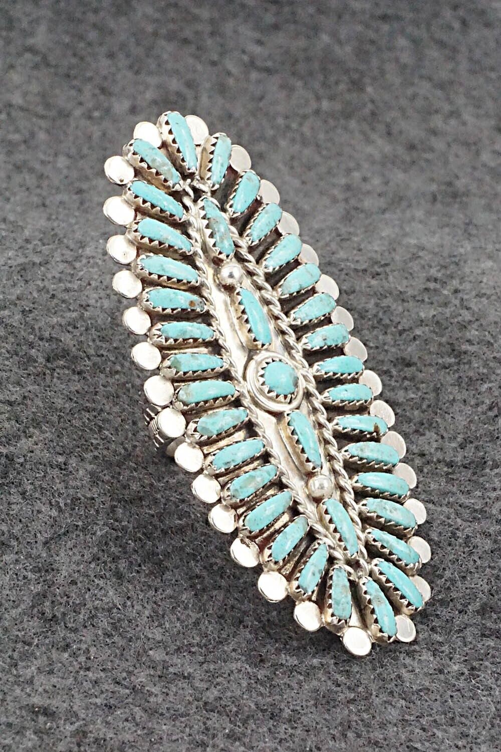 Turquoise & Sterling Silver Ring - Lavell Byjoe - Size 7.75
