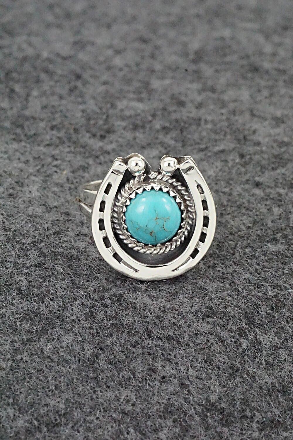 Turquoise & Sterling Silver Ring - Alice Rose Saunders - Size 8