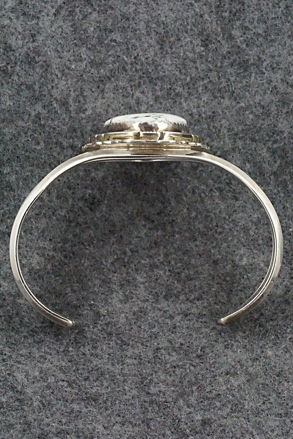 White Buffalo & Sterling Silver Bracelet - Navajo
