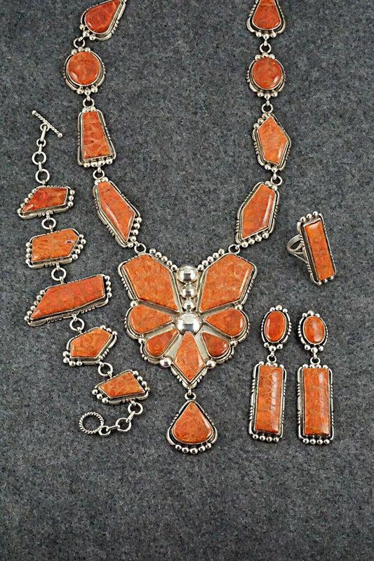 Sponge Coral & Sterling Silver Necklace Set - Oliver Smith