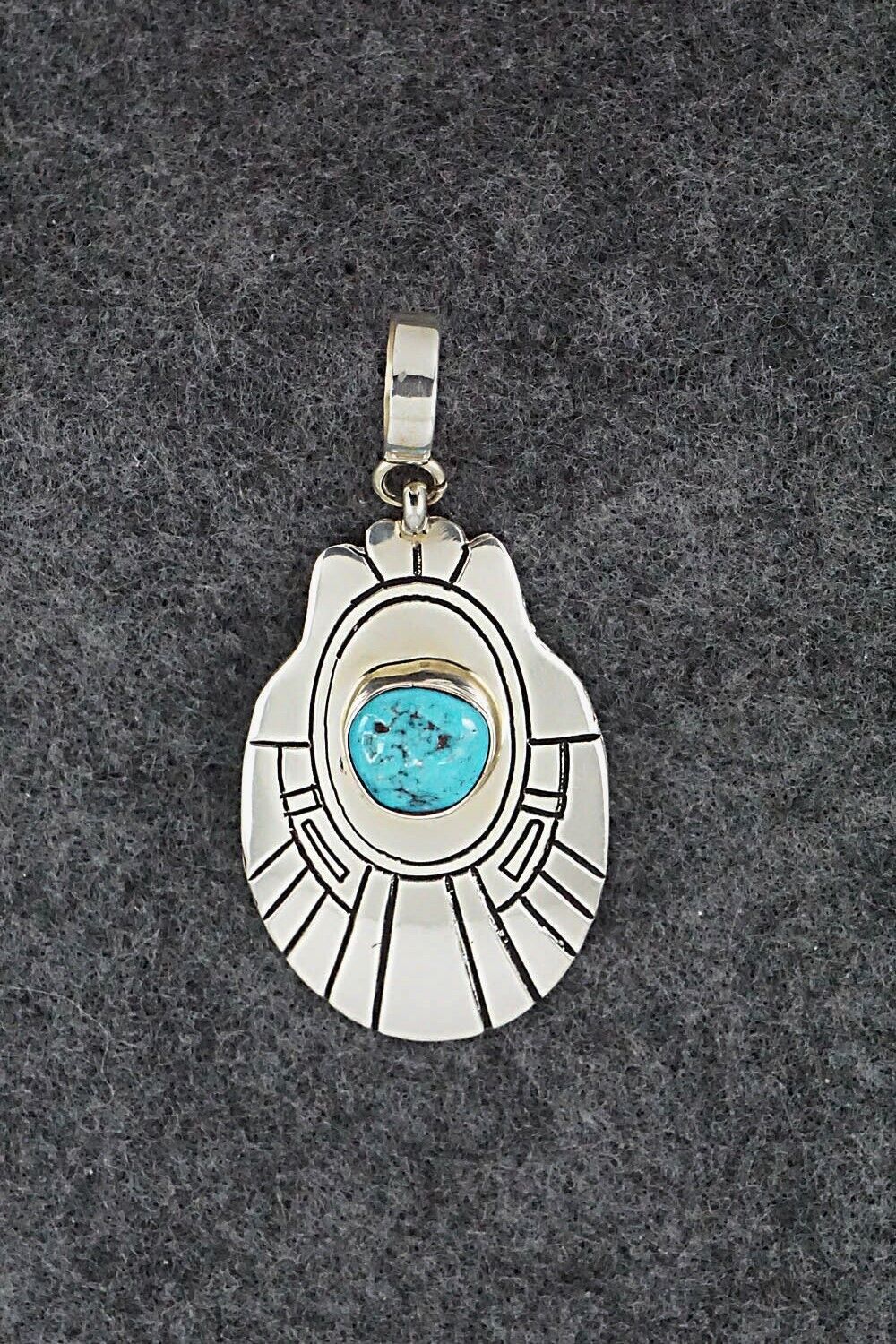 Turquoise & Sterling Silver Pendant - Rosita Singer