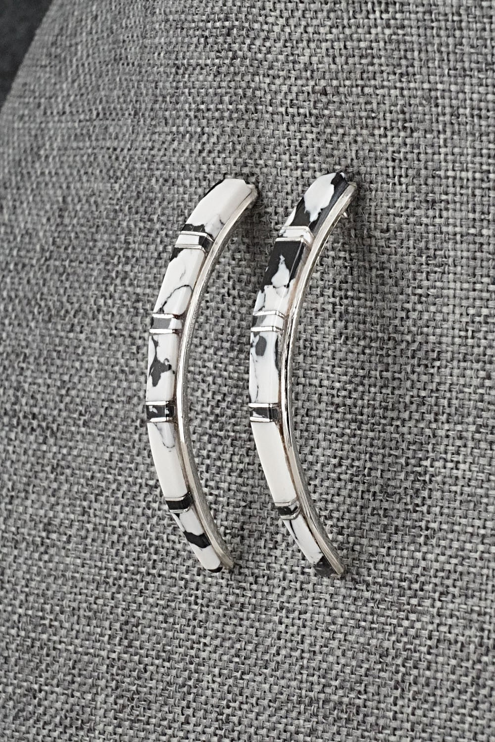 White Buffalo & Sterling Silver Earrings - Terrance Panteah