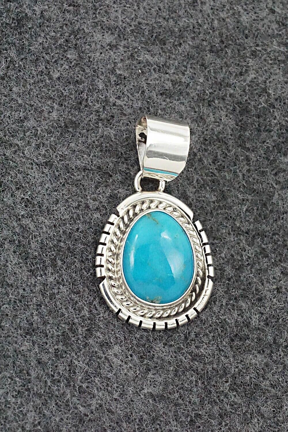 Turquoise & Sterling Silver Pendant - Johnny Frank