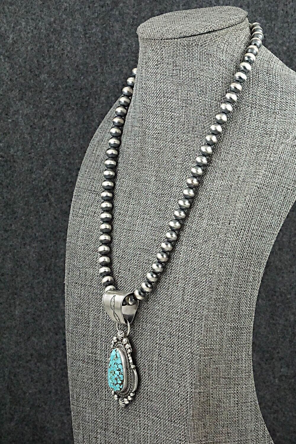 Turquoise & Sterling Silver Necklace - Tom Lewis