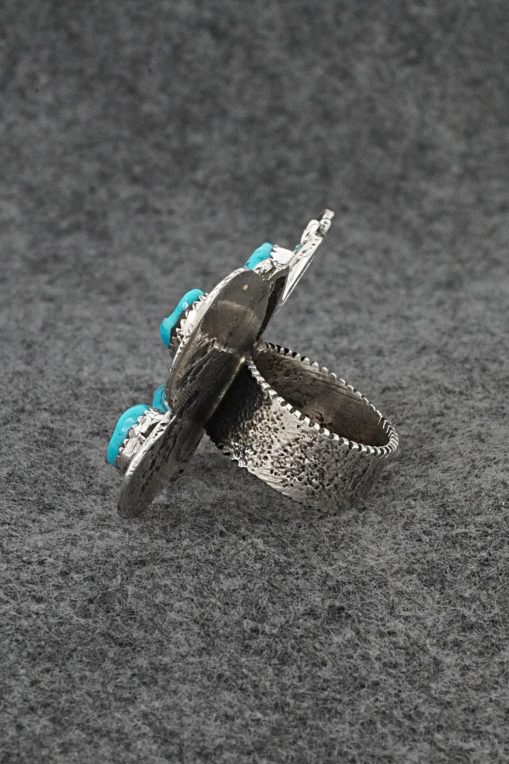 Turquoise & Sterling Silver Ring - Dymitri Arviso - Size 8