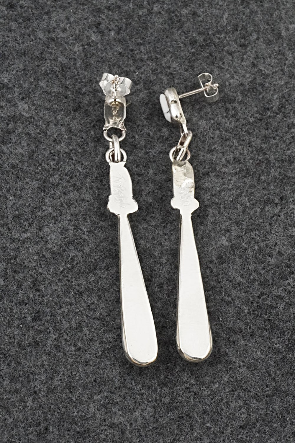 White Buffalo & Sterling Silver Earrings - Terrance Panteah
