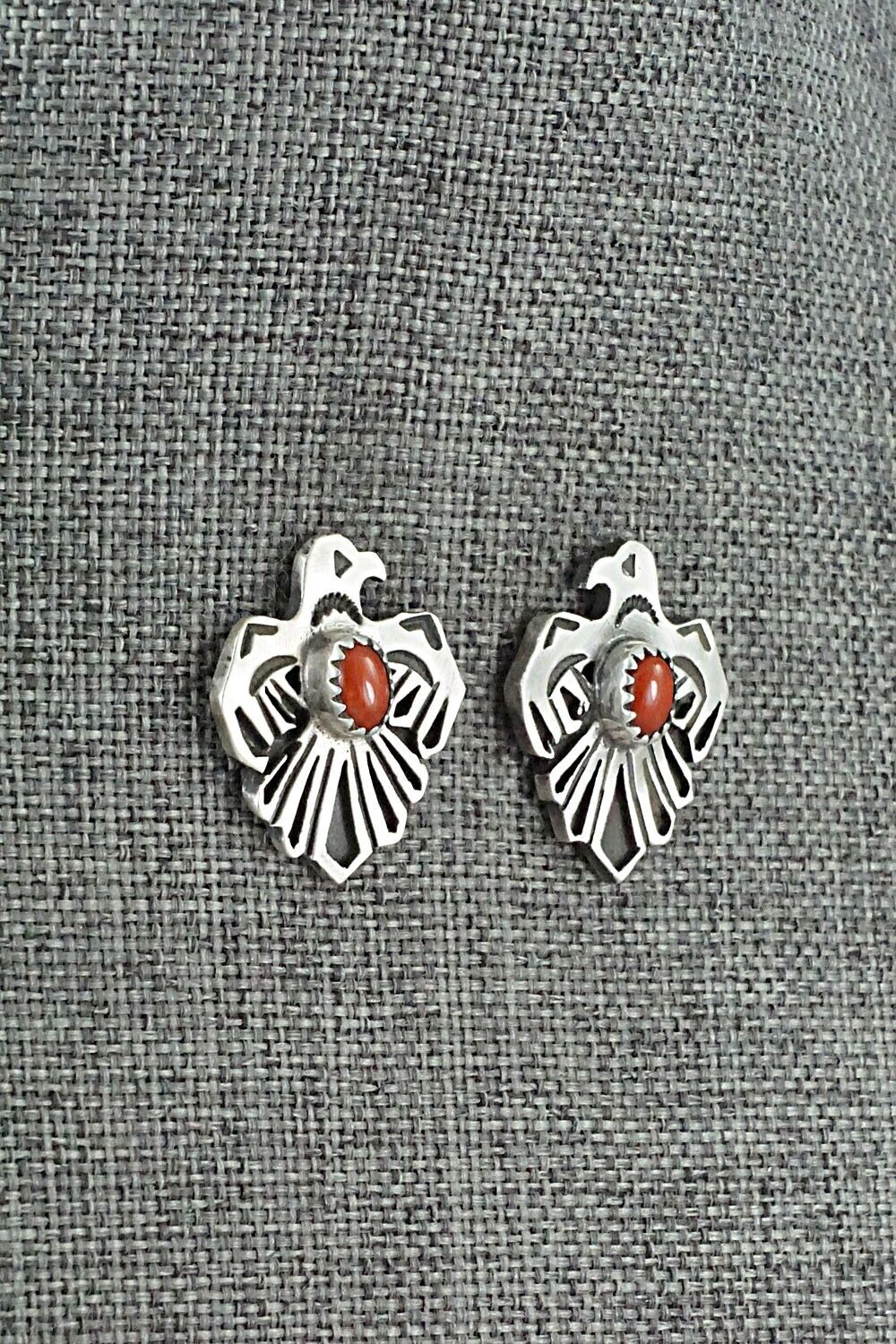 Coral & Sterling Silver Earrings - Paige Gordon