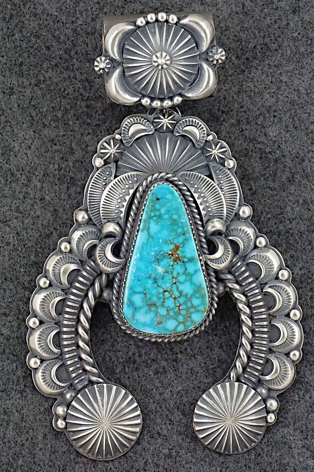 Turquoise & Sterling Silver Pendant - Delbert Gordon