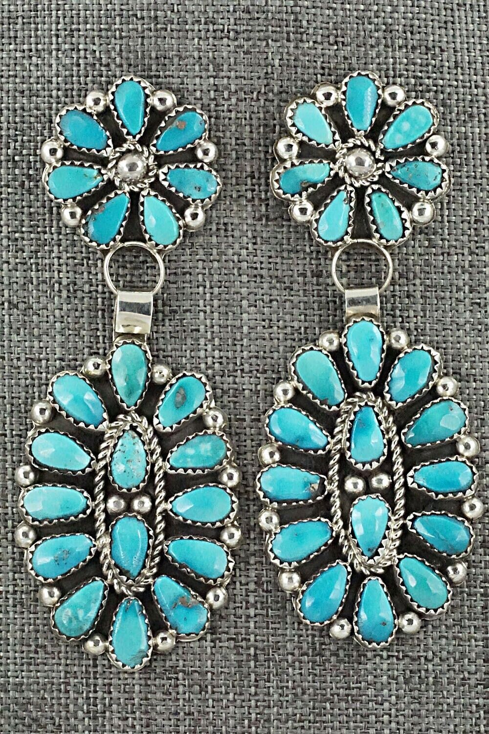 Turquoise & Sterling Silver Earrings - Eunise Wilson