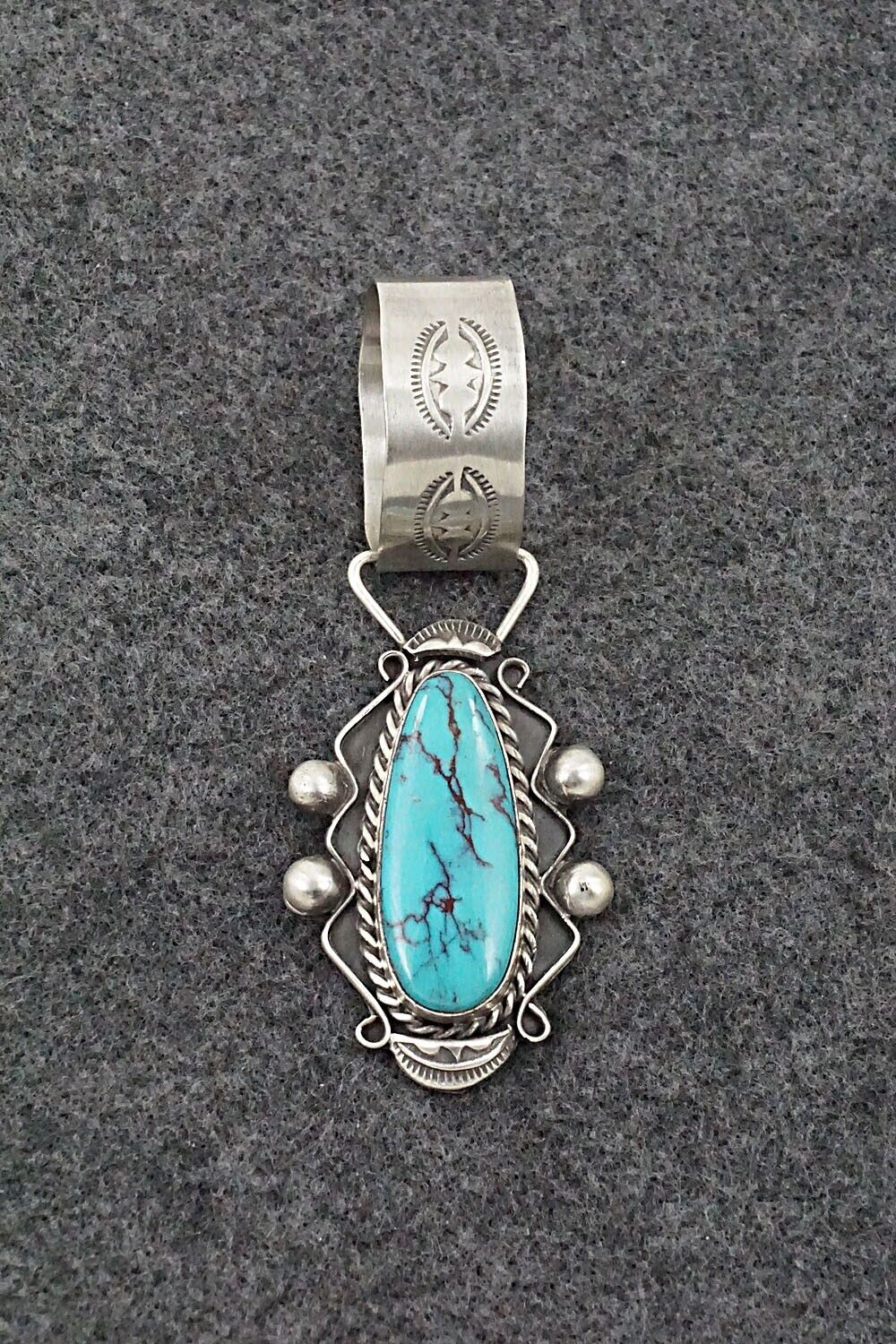 Turquoise and Sterling Silver Pendant - Wilson Dawes