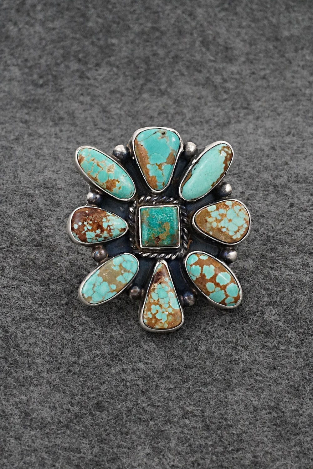 Turquoise & Sterling Silver Ring - Kathleen Livingston - Size 8
