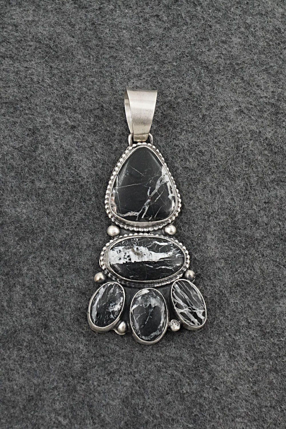 White Buffalo & Sterling Silver Pendant - Bobby Johnson