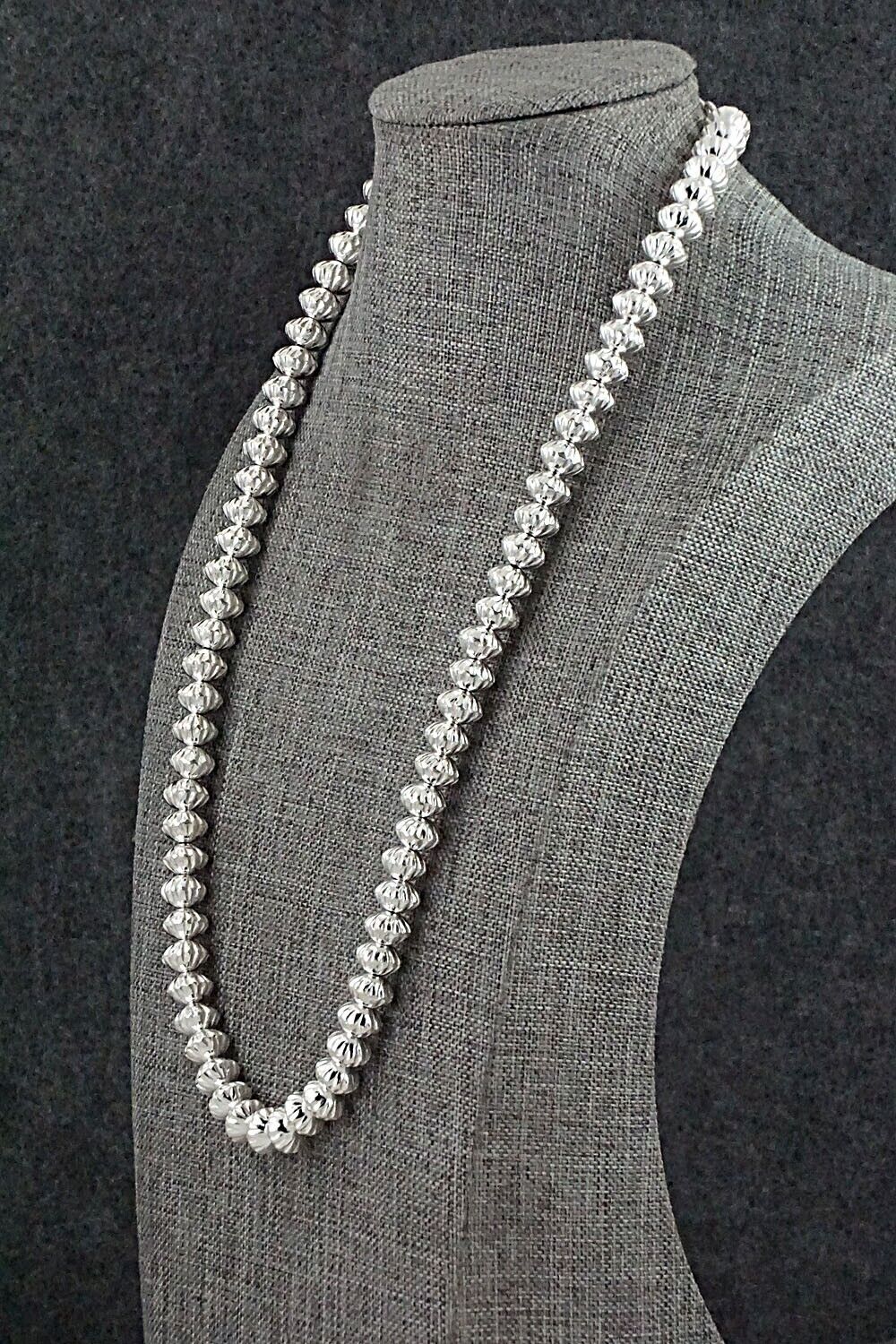 Sterling Silver Navajo Pearl Necklace 22" - Crystal Haley