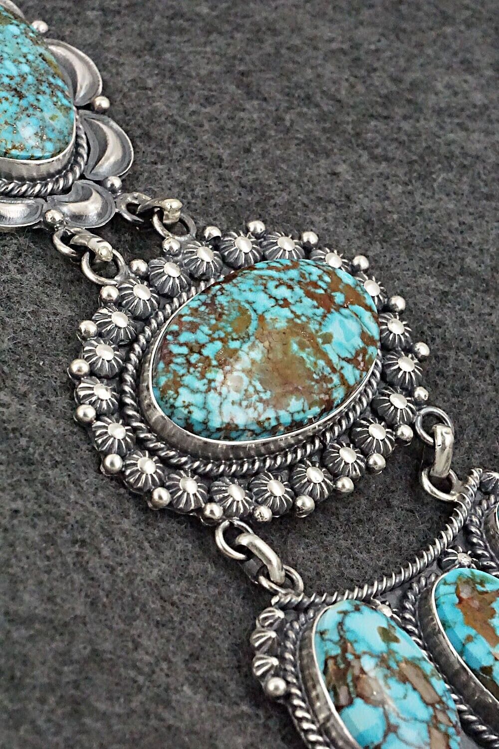Turquoise & Sterling Silver Pendant & Earrings Set - Raymond Delgarito