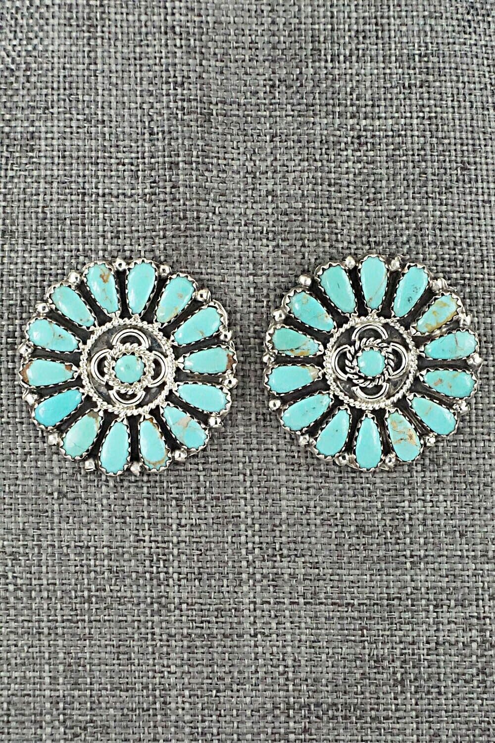 Turquoise and Sterling Silver Earrings - Zeita Begay