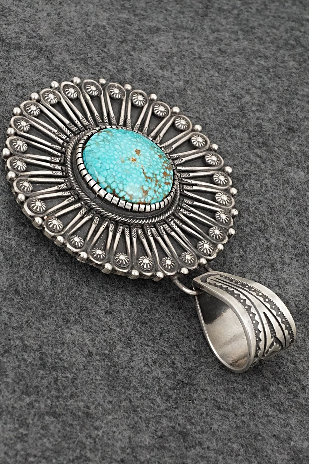 Turquoise & Sterling Silver Pendant - Calvin Martinez