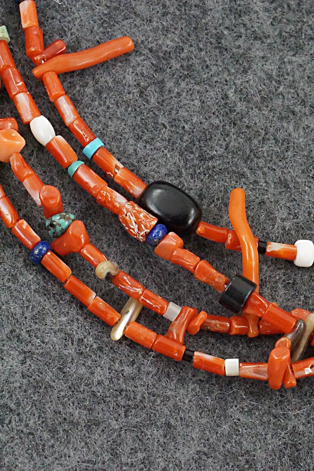 Coral, Multi-Stone Pendant & Sterling Silver Necklace - Chris Nieto