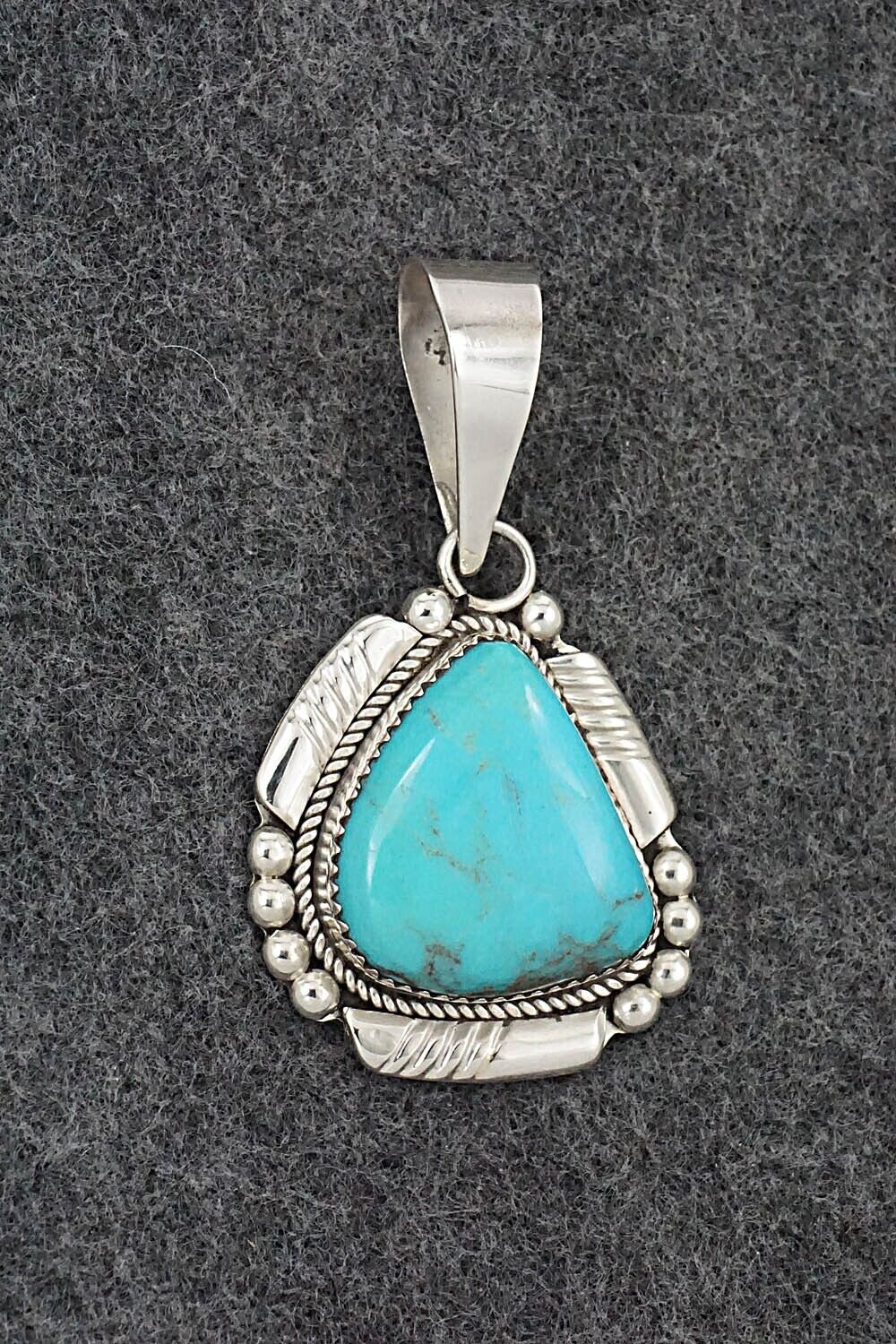 Turquoise & Sterling Silver Pendant - Kenny Calavaza