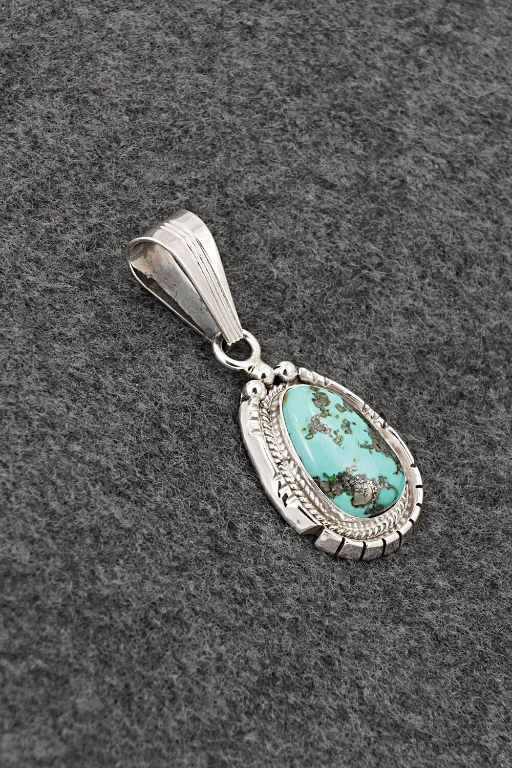 Turquoise & Sterling Silver Pendant - Samuel Yellowhair