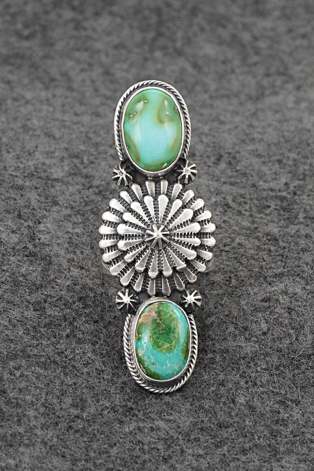 Turquoise & Sterling Silver Ring - Samuel Yellowhair - Size 8