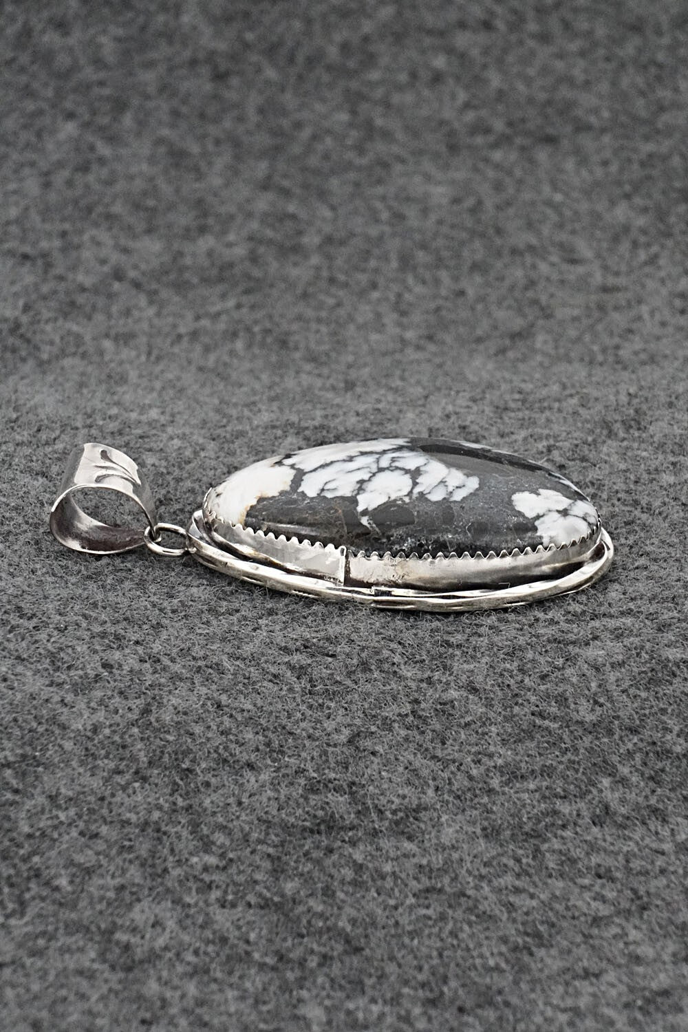 White Buffalo & Sterling Silver Pendant - Ernest Hawthorne