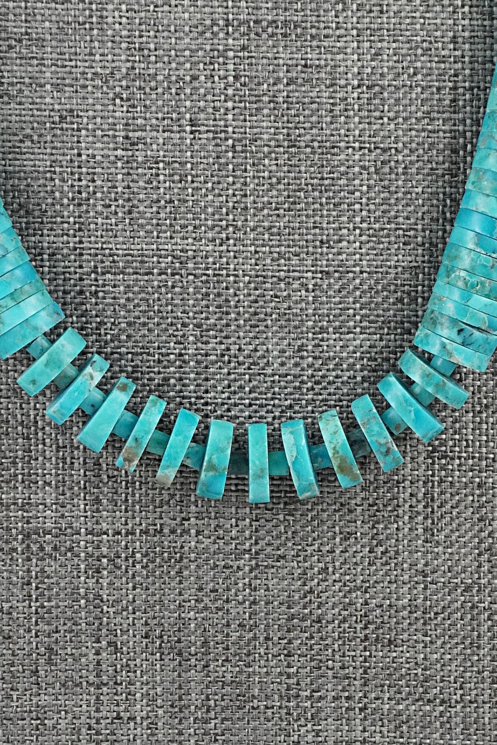 Turquoise & Sterling Silver Necklace 20" - Lupe Lovato
