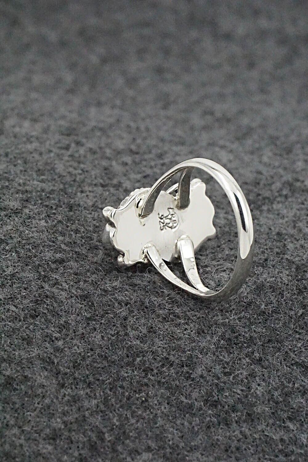 Coral & Sterling Silver Ring - Judy Largo - Size 7.25