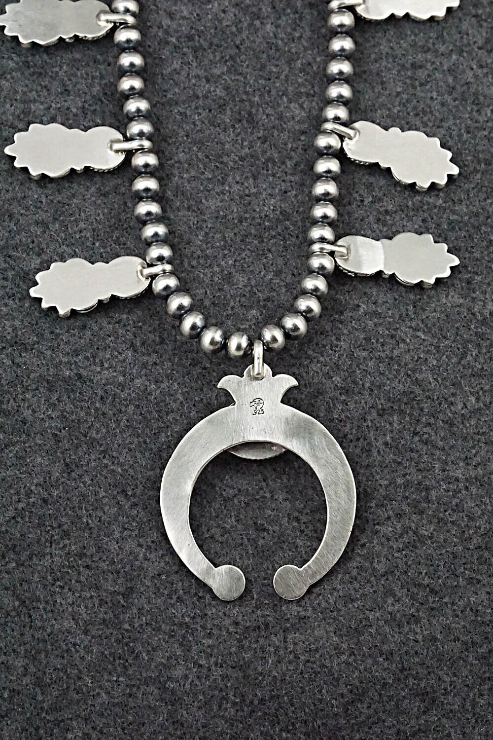 Turquoise & Sterling Silver Squash Blossom Necklace - Bobby Platero