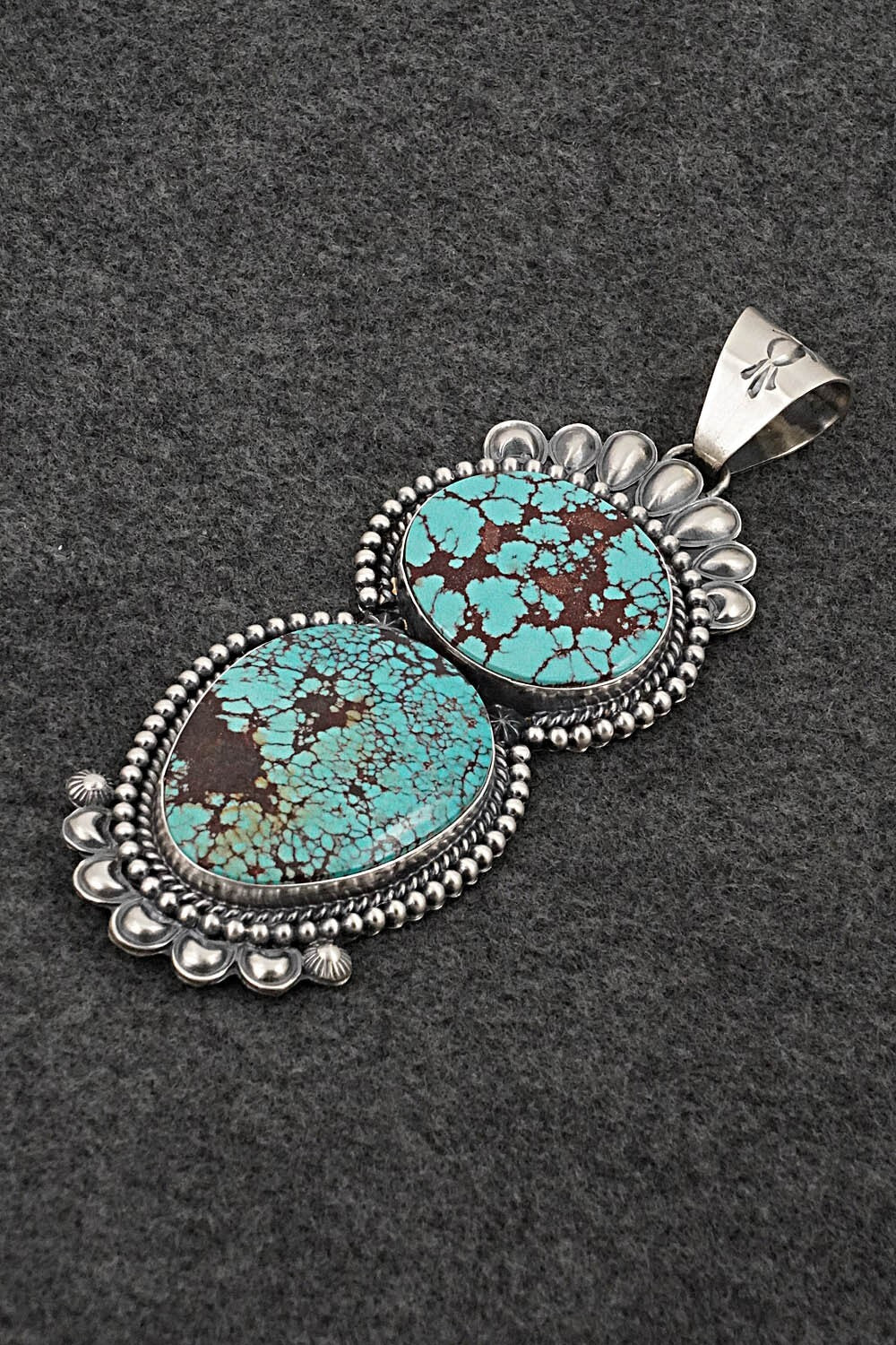 Turquoise & Sterling Silver Pendant - Raymond Delgarito