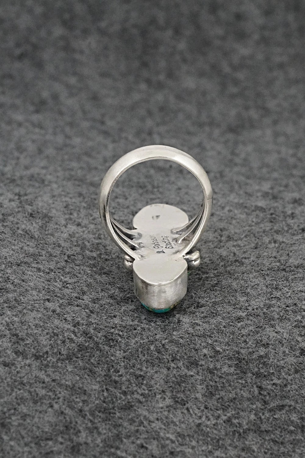 Turquoise & Sterling Silver Ring - Bobby Johnson - Size 7.5