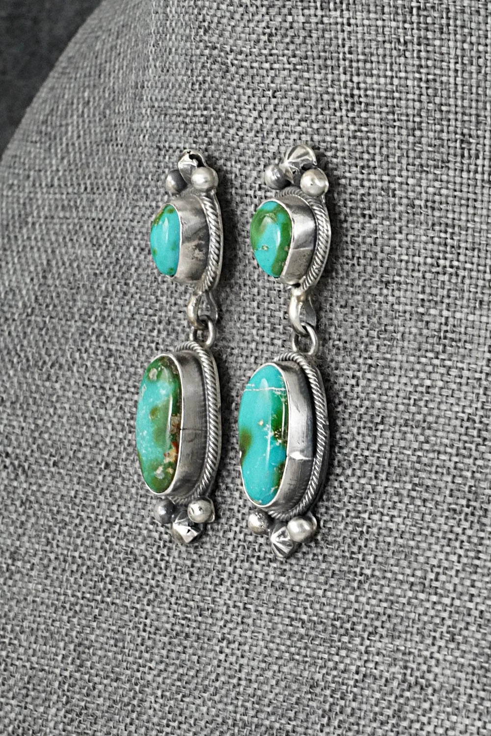 Turquoise & Sterling Silver Necklace and Earrings Set - Darrin Livingston