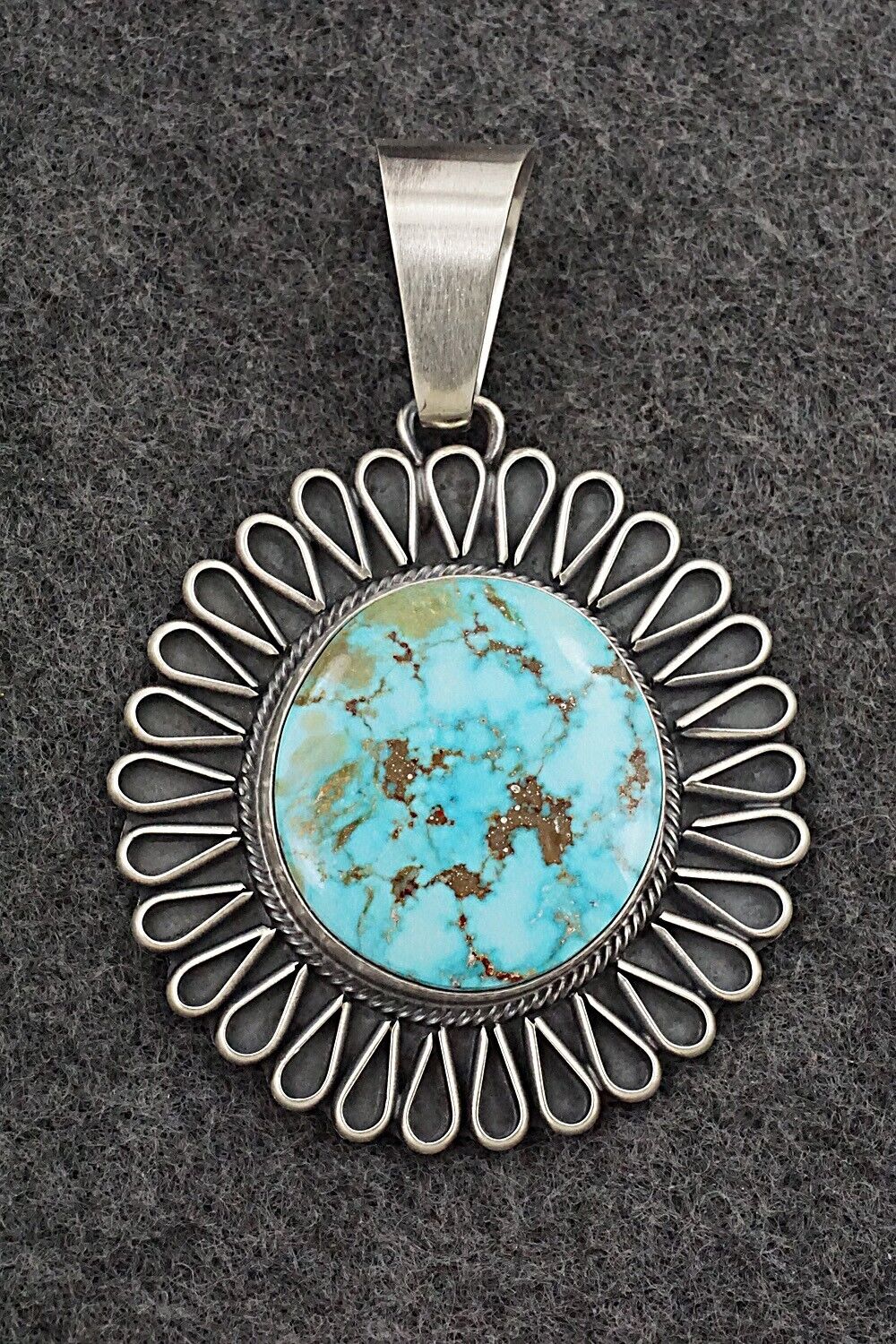 Turquoise & Sterling Silver Pendant - Darrin Livingston