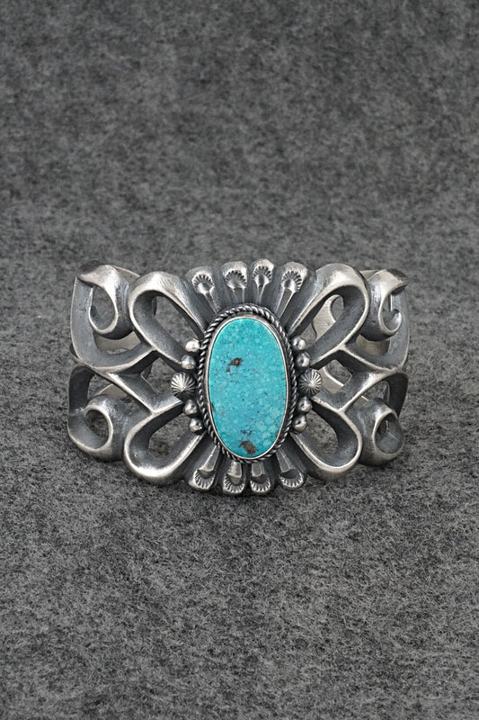 Turquoise & Sterling Silver Bracelet - Harrison Bitsue