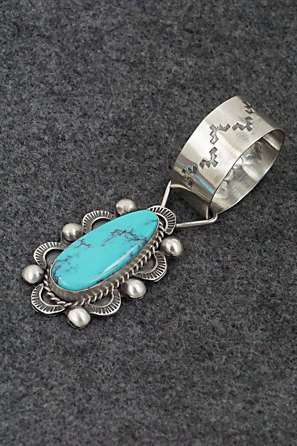 Turquoise and Sterling Silver Pendant - Wilson Dawes