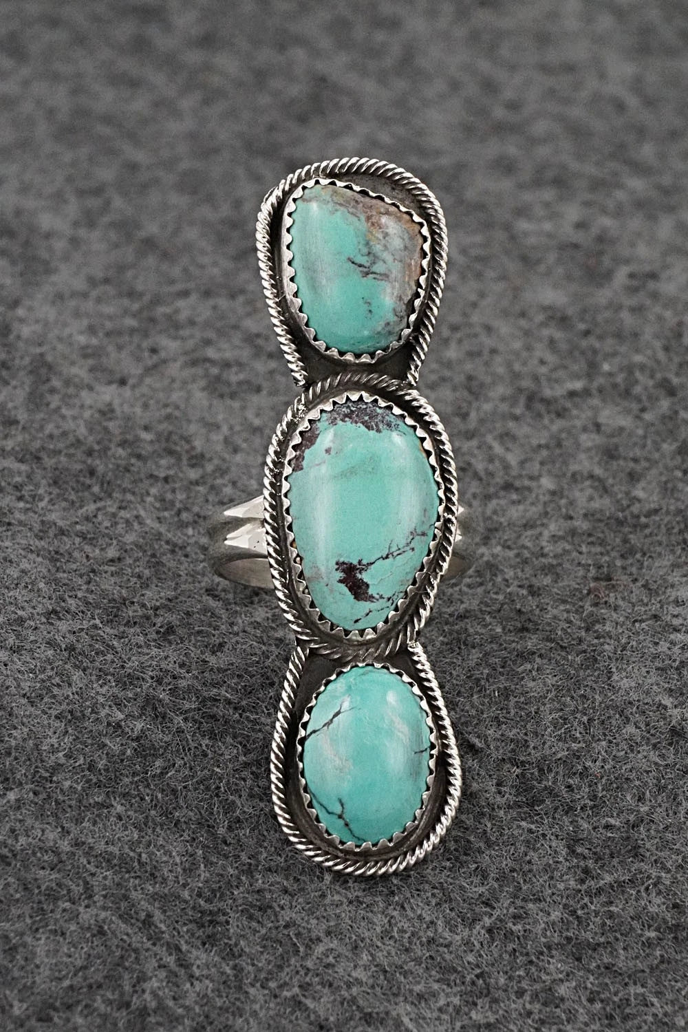 Turquoise & Sterling Silver Ring - Priscilla Reeder - Size 8
