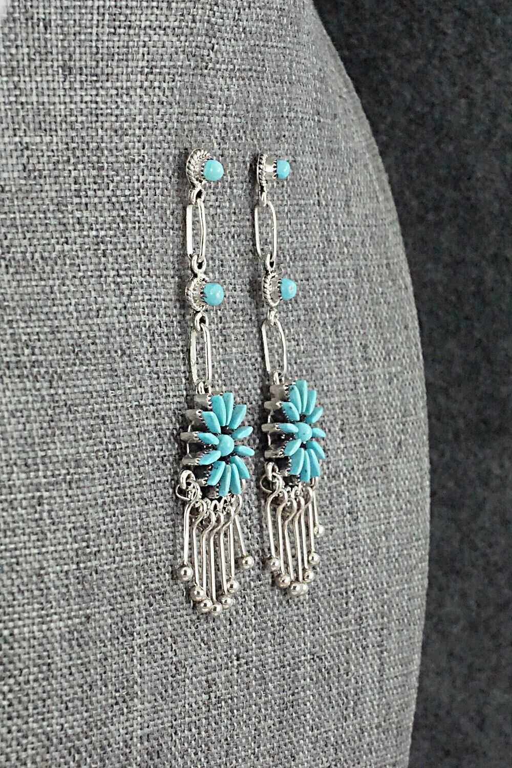 Turquoise & Sterling Silver Earrings - Mildred Ukestine