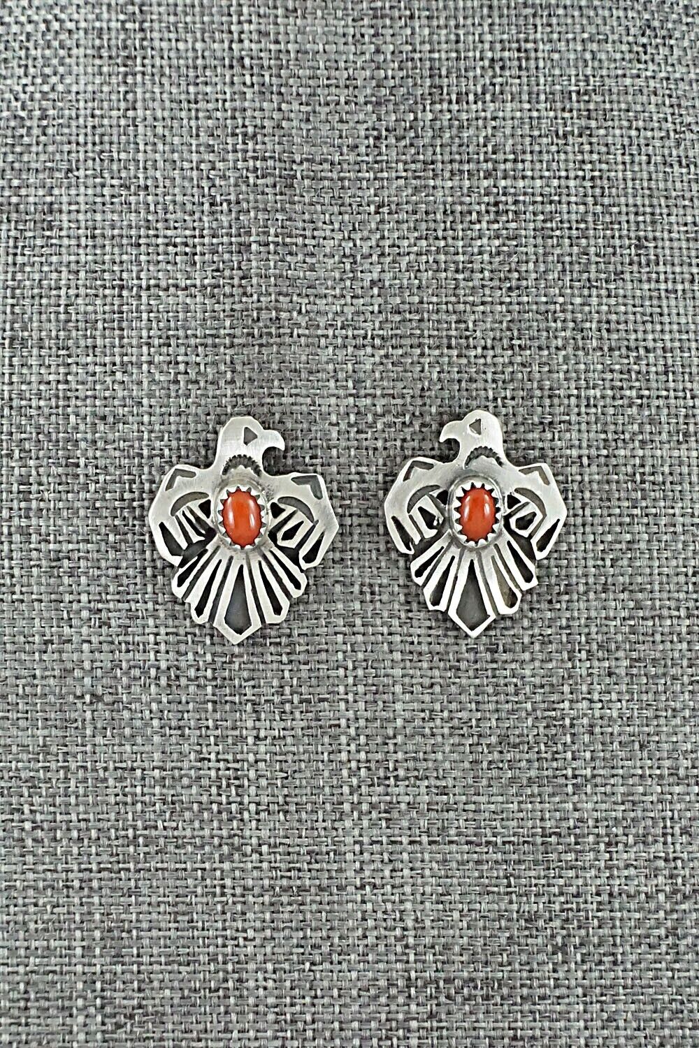 Coral & Sterling Silver Earrings - Paige Gordon