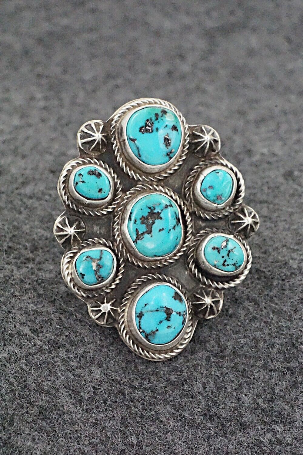 Turquoise & Sterling Silver Ring - Bob Becenti - Size 9