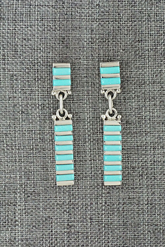 Turquoise & Sterling Silver Earrings - Frederick & Denise Siutza