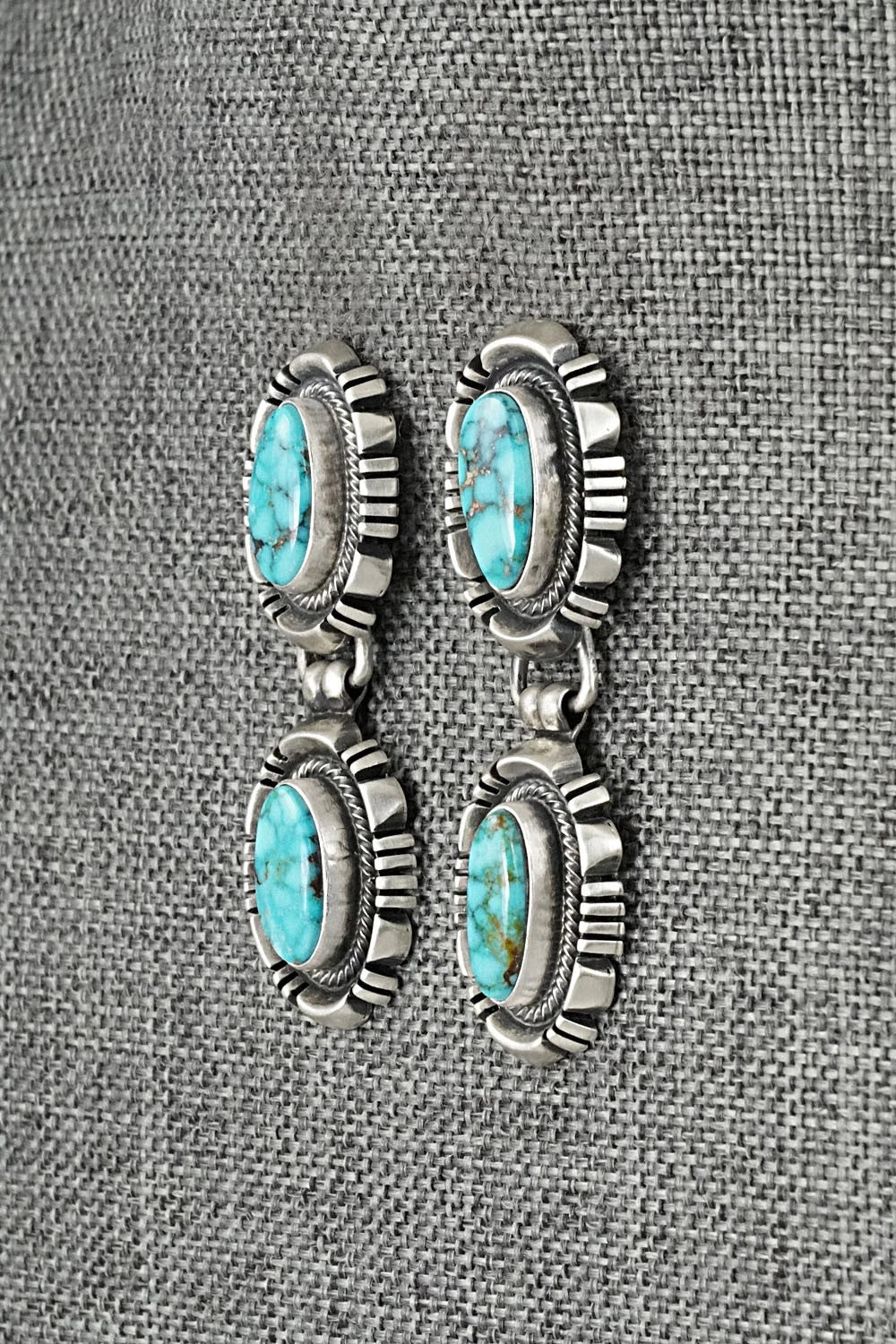 Turquoise & Sterling Silver Necklace and Earrings Set - Mark Yazzie