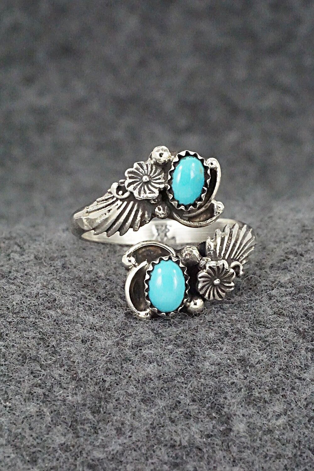 Turquoise & Sterling Silver Ring - Etta Belin - Size 11