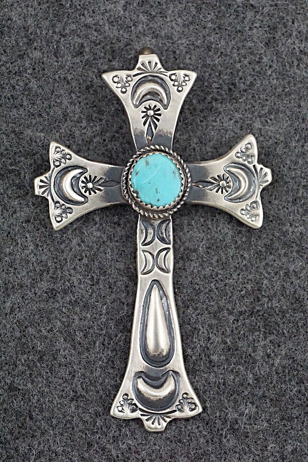 Turquoise and Sterling Silver Pendant - Valerie Cayantineto