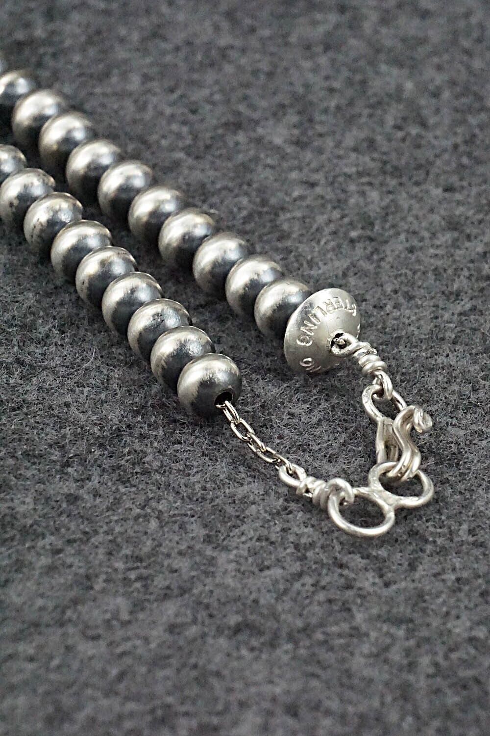Sterling Silver Navajo Pearl Necklace 28" - Dorinda Mariano