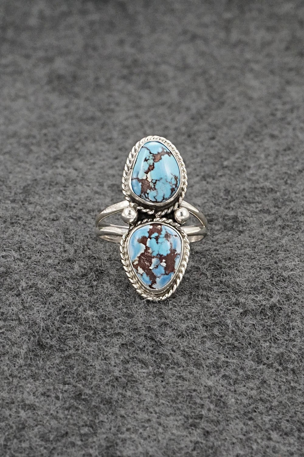 Turquoise & Sterling Silver Ring - Eugene Gruber - Size 8