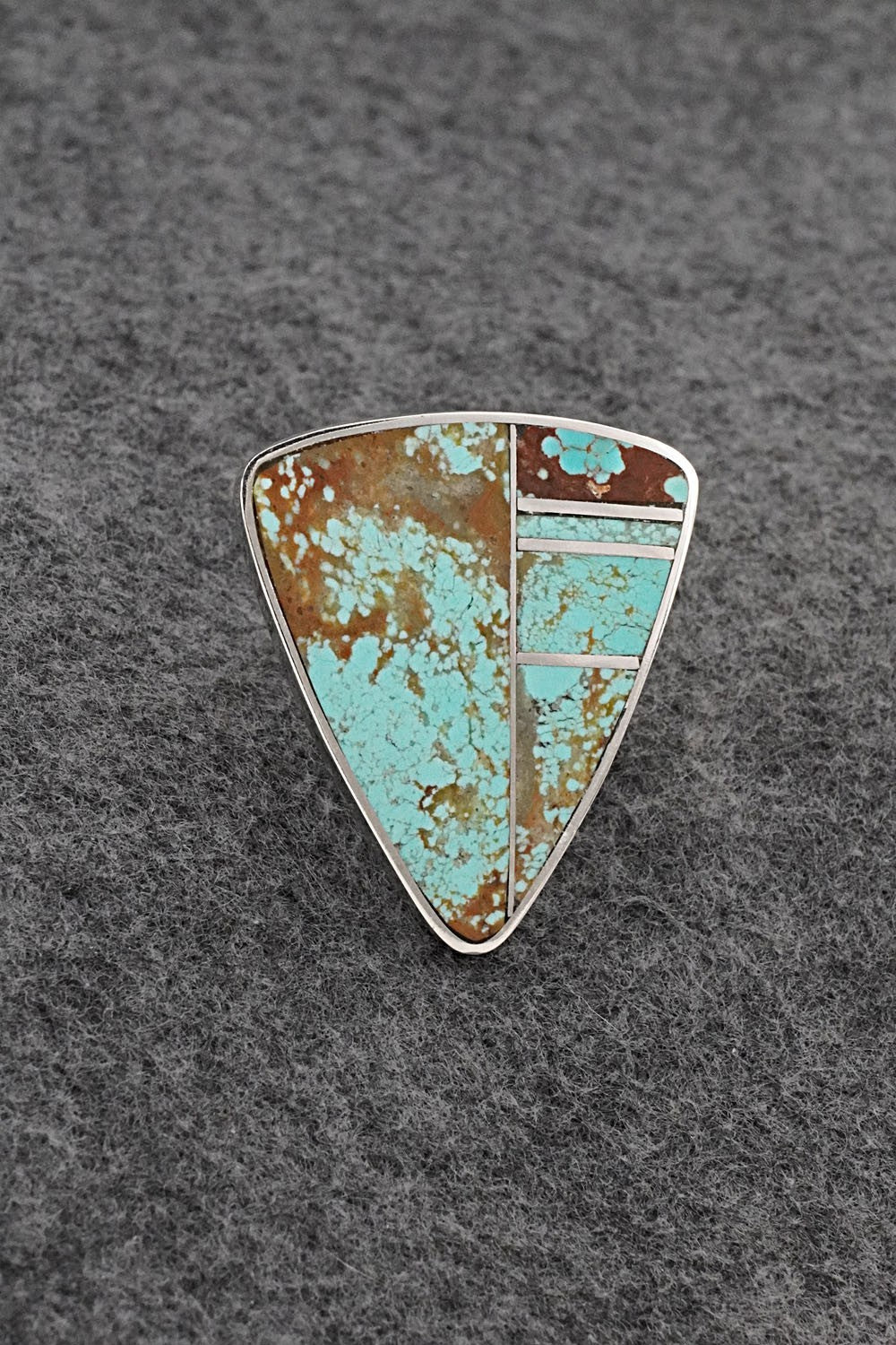 Turquoise & Sterling Silver Ring - Harold Smith - Size 8